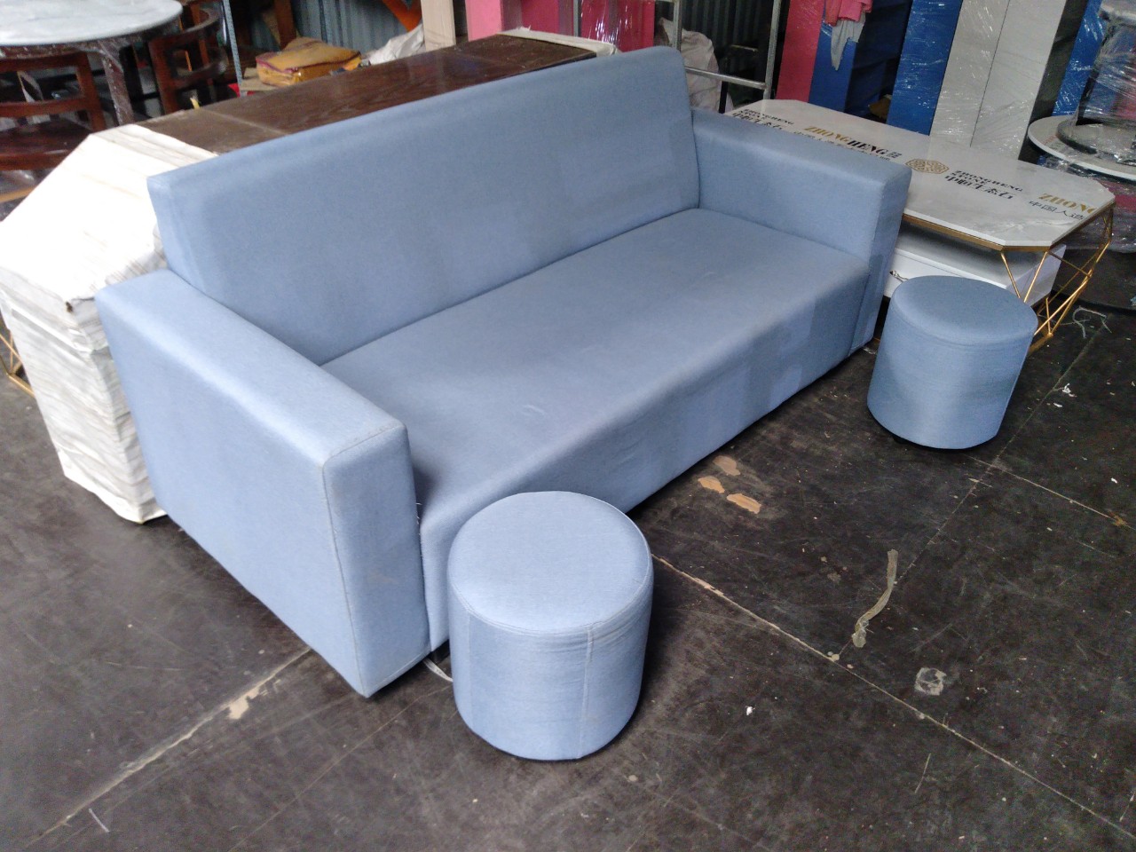 Bộ Sofa Văng  Màu Xanh Da Trời Hải Phòng